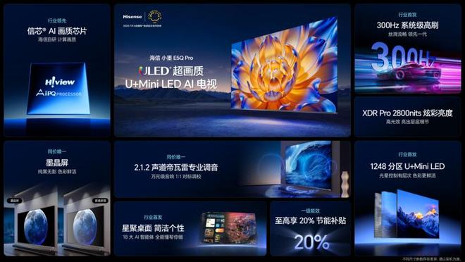 海信小墨E5Q Pro发布 重新锚定2025年Mini LED电视标杆 闭眼冲！(图1)