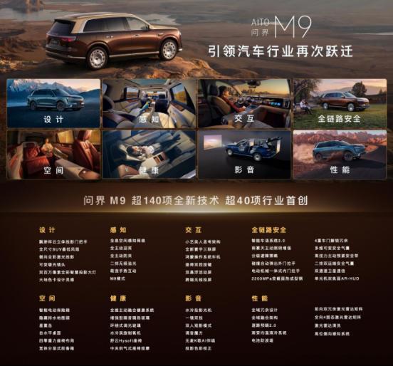 全新一代问界M9领世而上140项创新4798万元起售入门即满配发布即交付(图17)